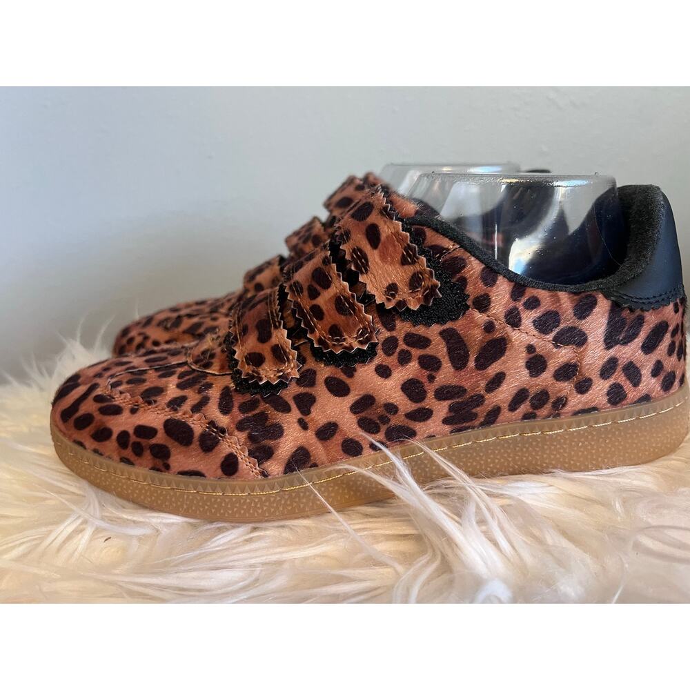 Camila Coelho Mob Wife Leopard Animal Print Faux Fur Strap Sneakers Sz 8 Bastion
